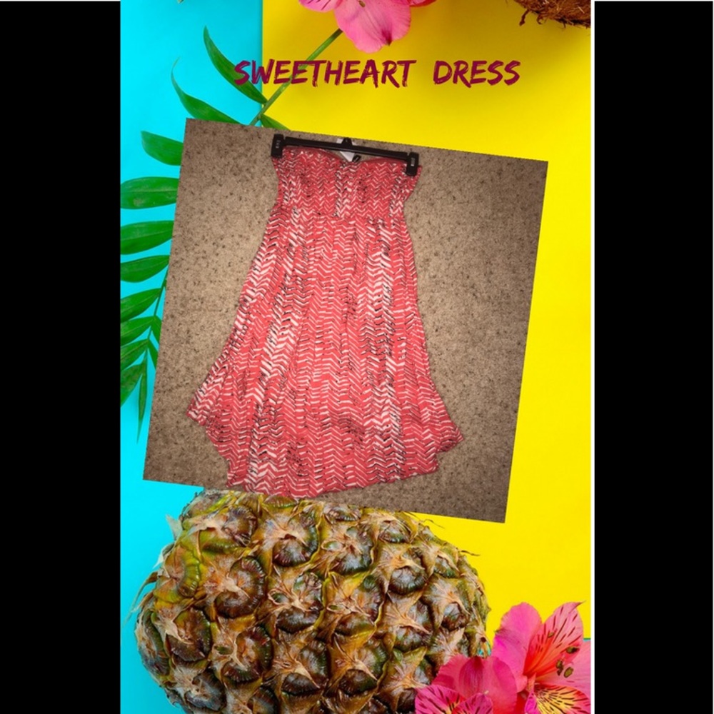 New Tropical sweetheart red dress